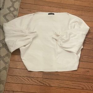 Forever 21 Cream Blouse with Puff Sleeves